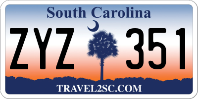 SC license plate ZYZ351