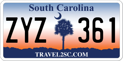 SC license plate ZYZ361