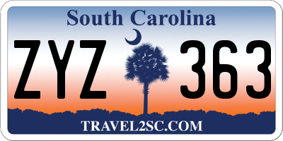 SC license plate ZYZ363