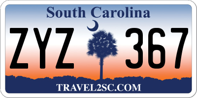 SC license plate ZYZ367