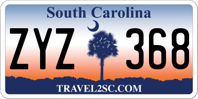 SC license plate ZYZ368