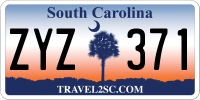 SC license plate ZYZ371