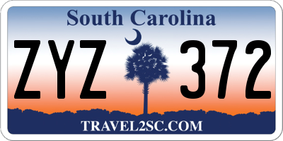 SC license plate ZYZ372