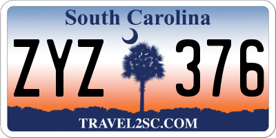 SC license plate ZYZ376