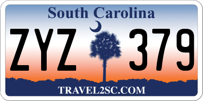 SC license plate ZYZ379