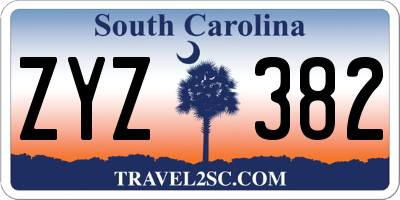 SC license plate ZYZ382