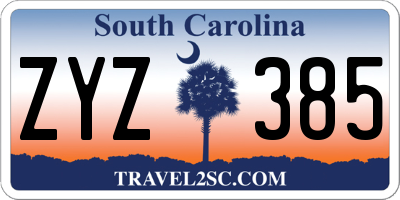 SC license plate ZYZ385