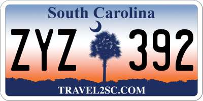 SC license plate ZYZ392