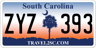 SC license plate ZYZ393