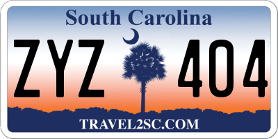 SC license plate ZYZ404