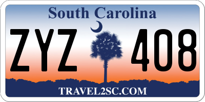 SC license plate ZYZ408