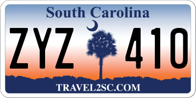 SC license plate ZYZ410