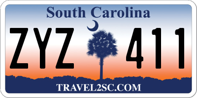 SC license plate ZYZ411