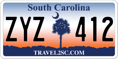 SC license plate ZYZ412