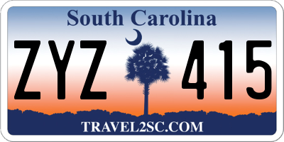 SC license plate ZYZ415