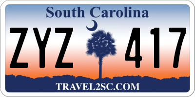 SC license plate ZYZ417