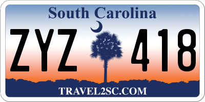 SC license plate ZYZ418