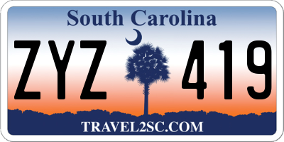 SC license plate ZYZ419