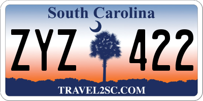 SC license plate ZYZ422