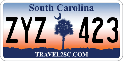 SC license plate ZYZ423