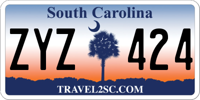 SC license plate ZYZ424