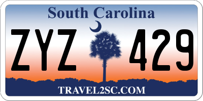 SC license plate ZYZ429