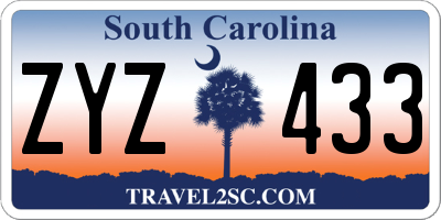 SC license plate ZYZ433