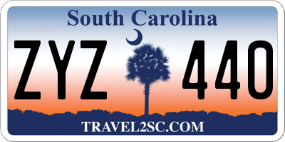 SC license plate ZYZ440