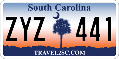 SC license plate ZYZ441