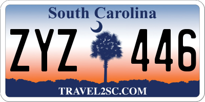 SC license plate ZYZ446