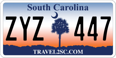 SC license plate ZYZ447