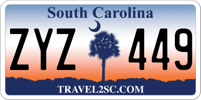 SC license plate ZYZ449