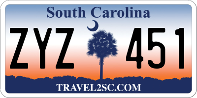 SC license plate ZYZ451