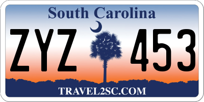 SC license plate ZYZ453
