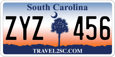 SC license plate ZYZ456