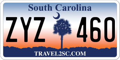 SC license plate ZYZ460