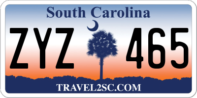SC license plate ZYZ465