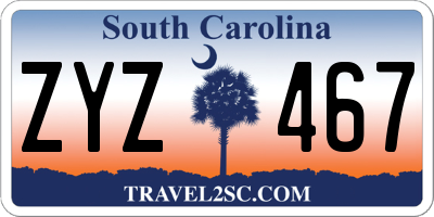 SC license plate ZYZ467