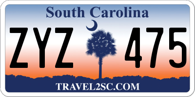 SC license plate ZYZ475