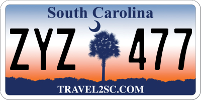 SC license plate ZYZ477