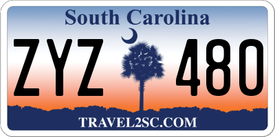 SC license plate ZYZ480