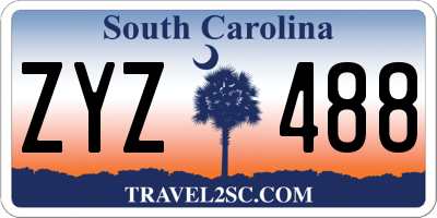 SC license plate ZYZ488