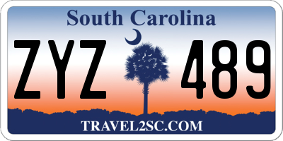 SC license plate ZYZ489