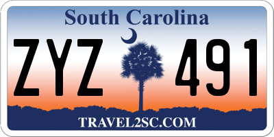 SC license plate ZYZ491