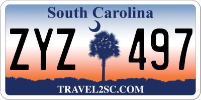 SC license plate ZYZ497