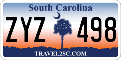 SC license plate ZYZ498