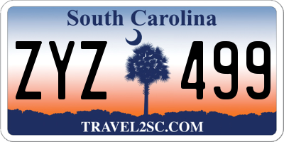 SC license plate ZYZ499