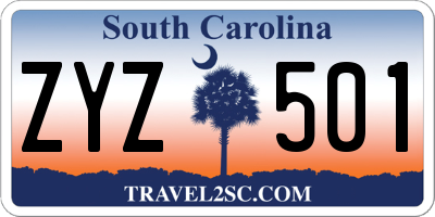 SC license plate ZYZ501