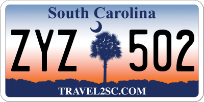 SC license plate ZYZ502