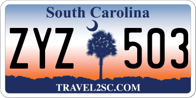 SC license plate ZYZ503